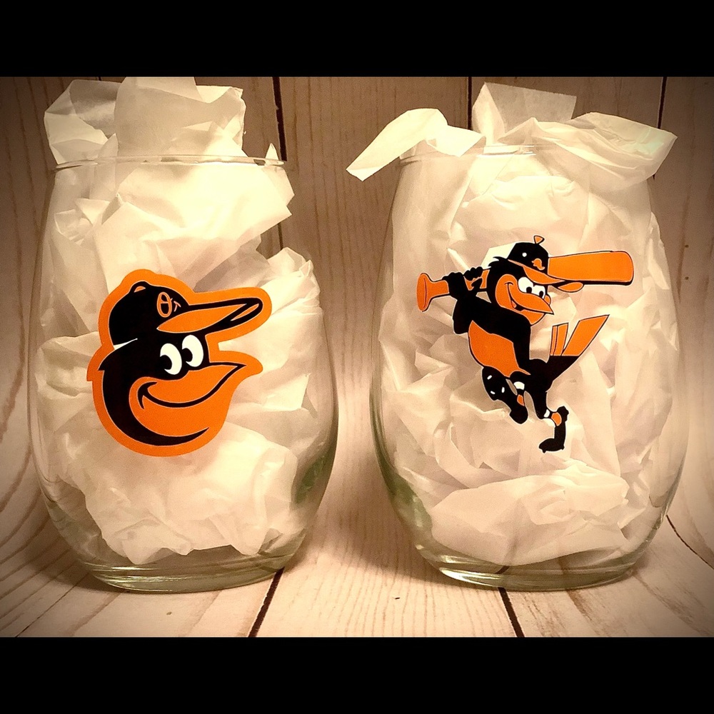 COPY - Baltimore Orioles Stemless Wine Set